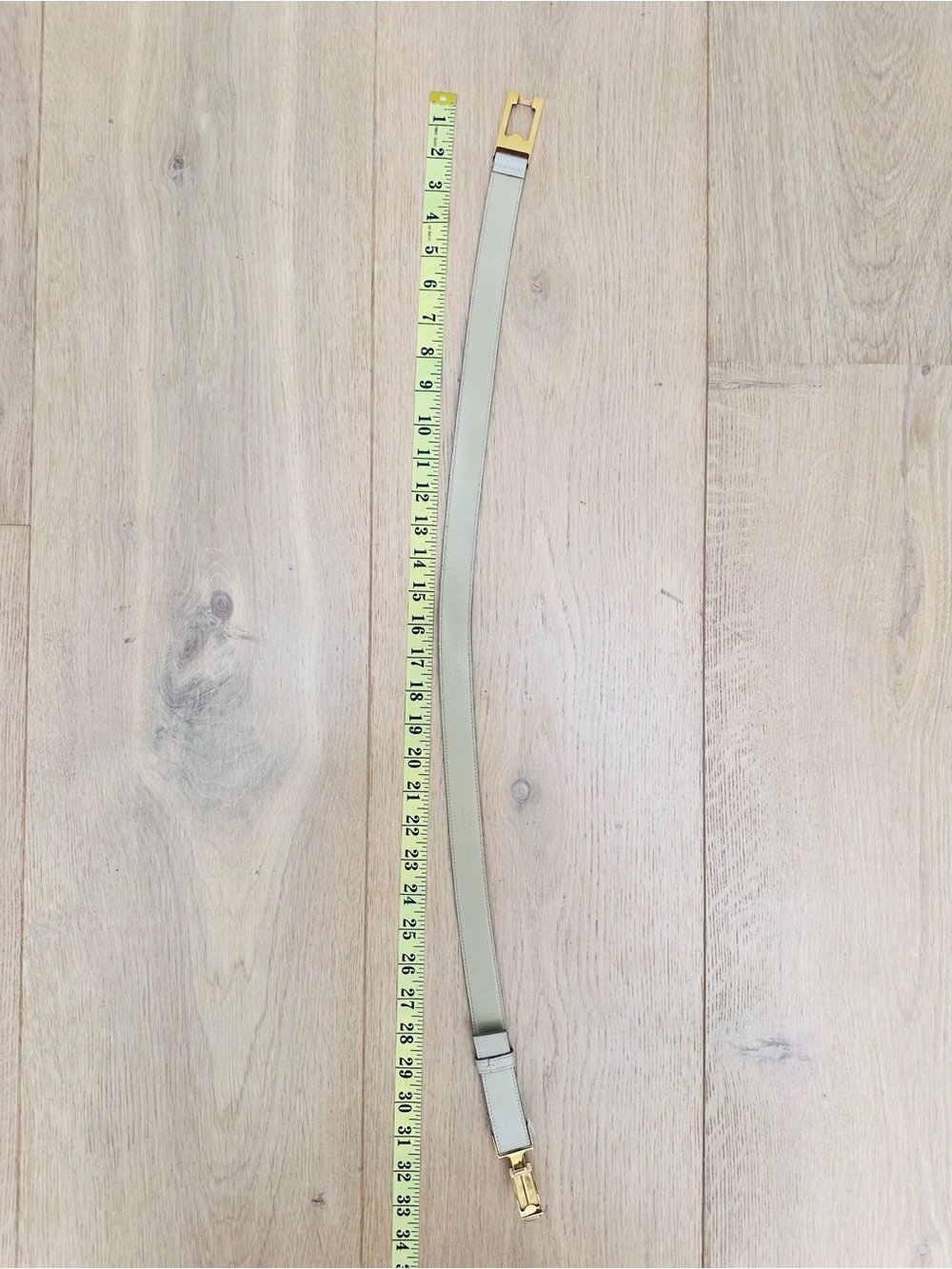 Prada Beige Saffiano Leather Belt Bag Strap with Gold-Tone Plaque - Picture 3 of 9